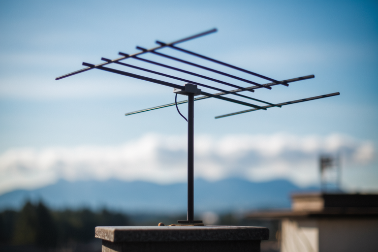antenne-tv-toit-ciel-bleu-montagnes