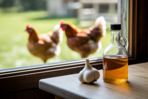 Ail et vinaigre de cidre pour les poules : vermifuge naturel recette