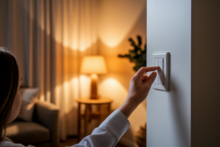 proprietaire-dos-interrupteur-lampe-allumee