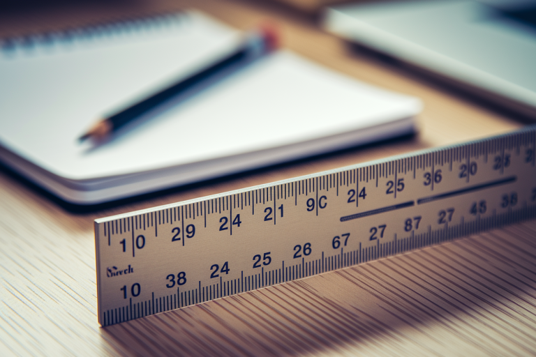 regle-pouces-centimetres-bureau