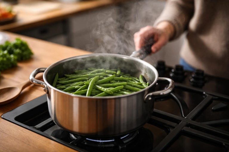 cuisine-moderne-casserole-haricots-vapeur