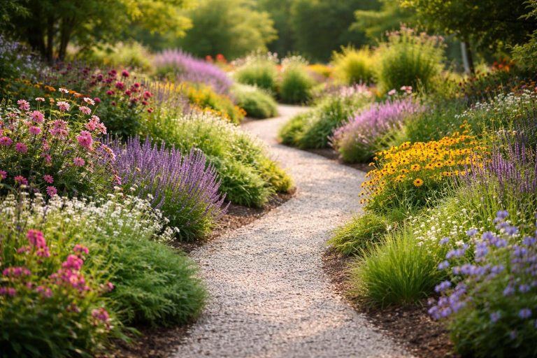 allee-graviers-fleurs-massifs-verdure